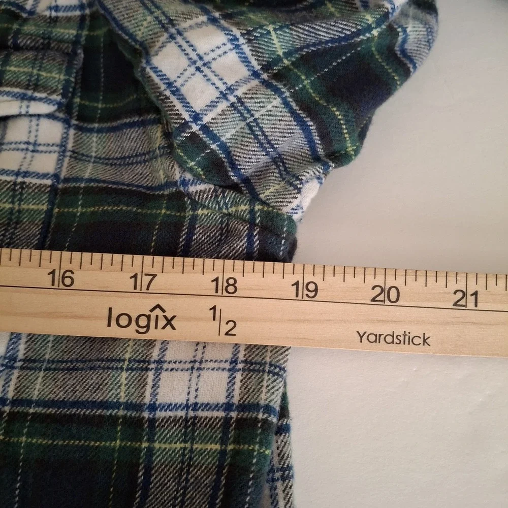 American Eagle Flannel Men's Medium Shirt Blue Green Plaid Tartan Outdoors‎ - Picture 12 of 13